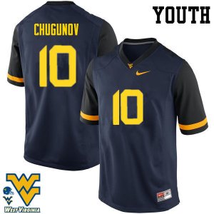 Youth West Virginia Mountaineers NCAA #11 Chris Chugunov Navy Authentic Nike Stitched College Football Jersey MO15G37EO